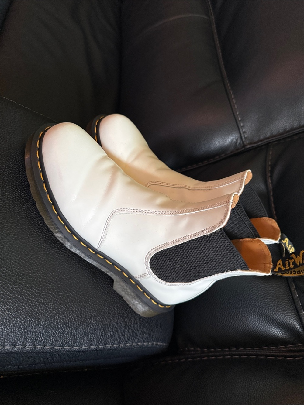 Dr. Martens Chelsea Boots  White Leather 2976 Men's US Sz 8 Women's 9